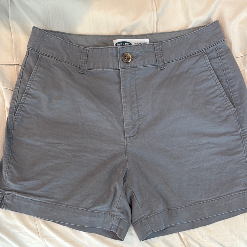 Old Navy Gray Chino Shorts Classic Cotton Blend